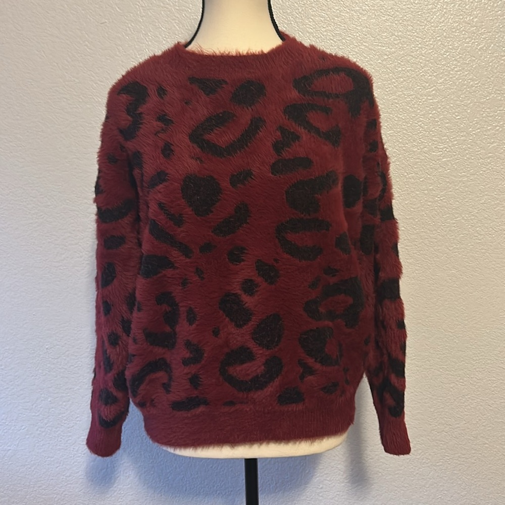 Women’s red leopard sweater